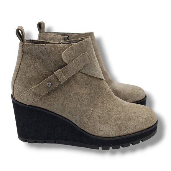 Eileen Fisher Tinker Wedge Bootie Womens 11 Grey Suede